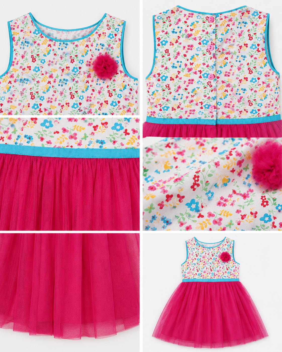 Girls Floral Printed Party Frock