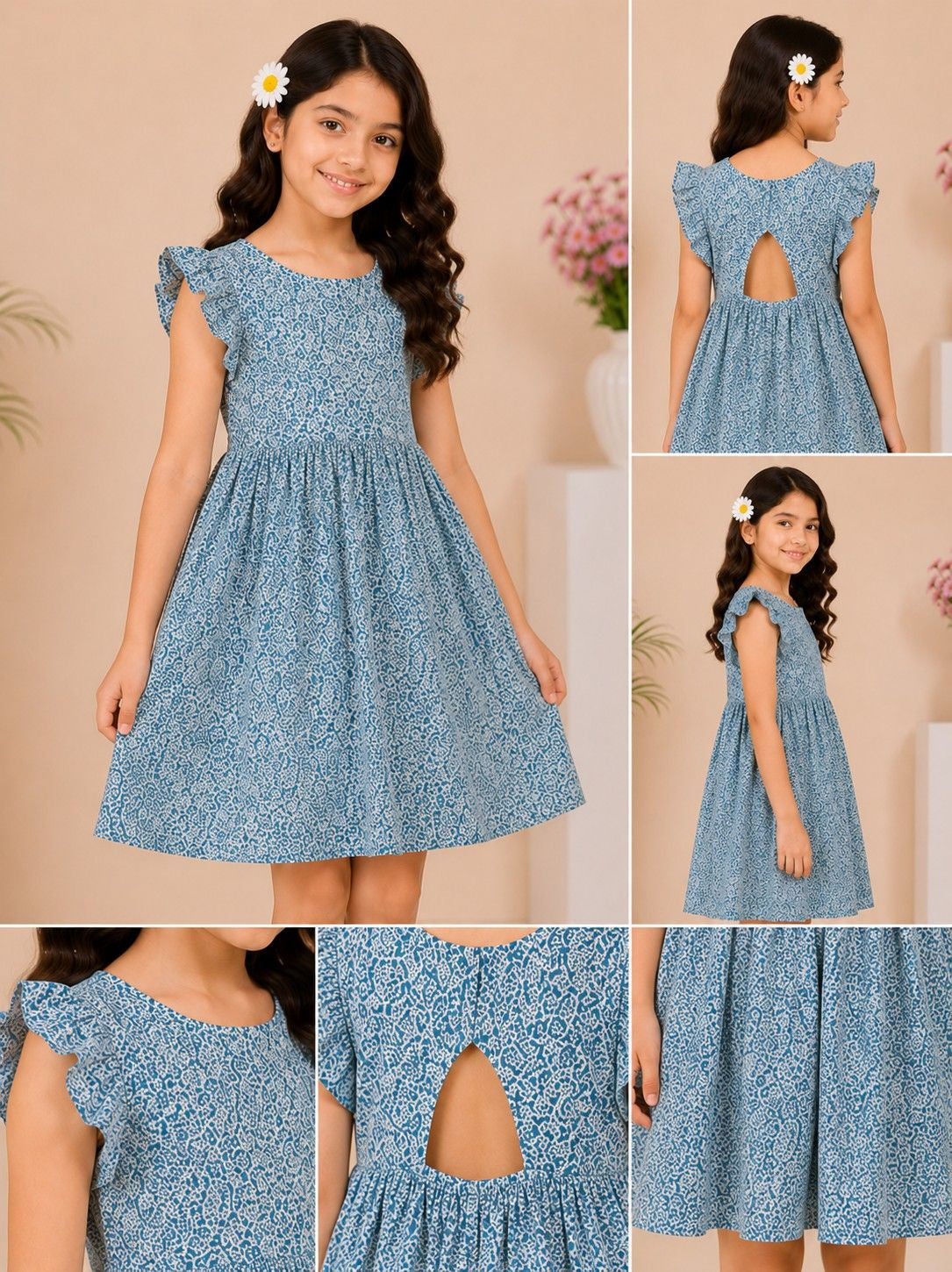 Girls Floral Skater Frock