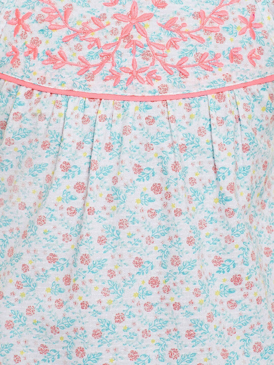 Girls Floral Embroidery Frock