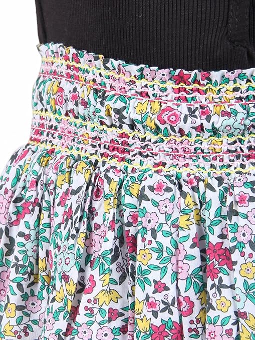 Girls Floral Elasticated Mini Skirt