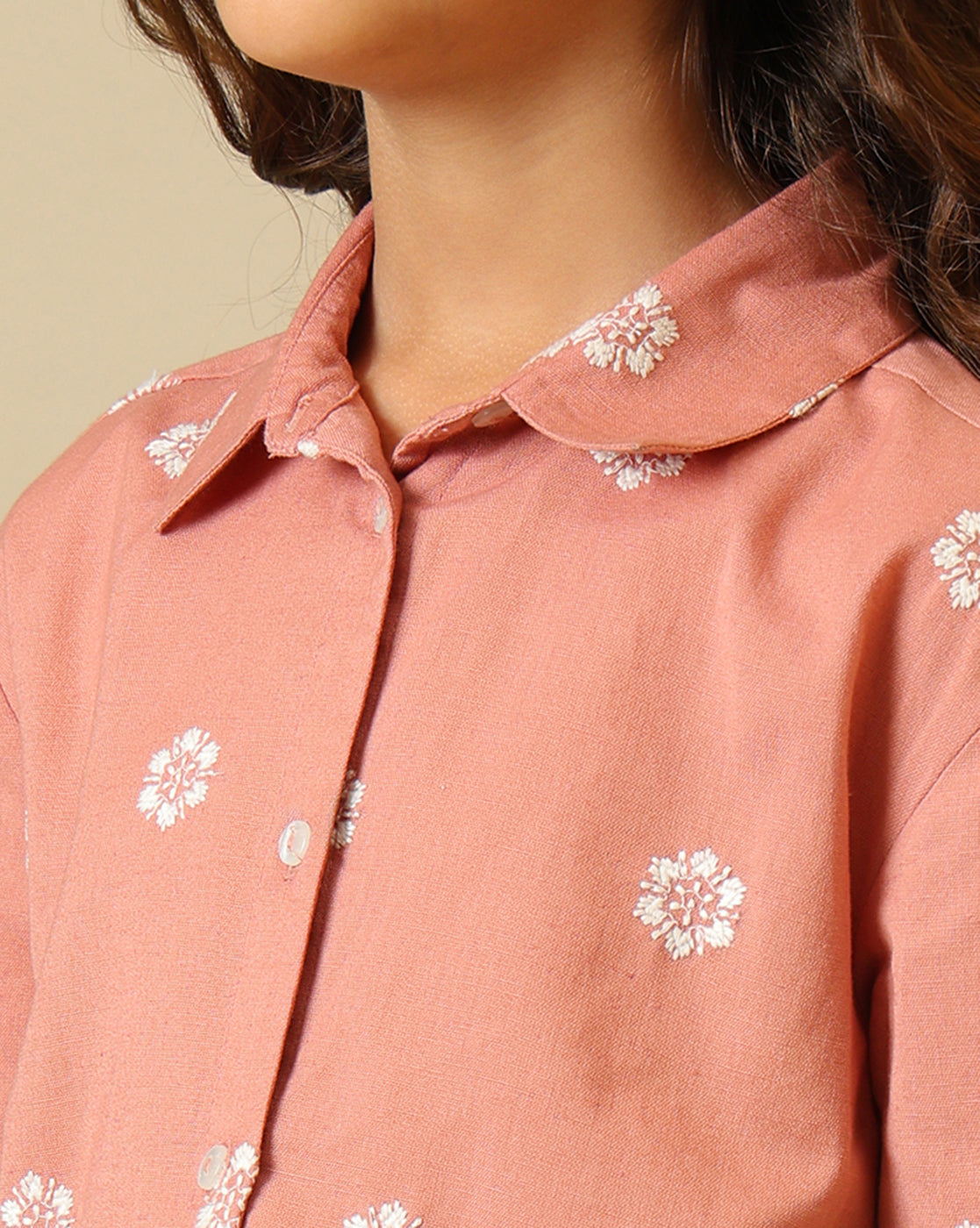 Girls Embroidered Two Piece Set