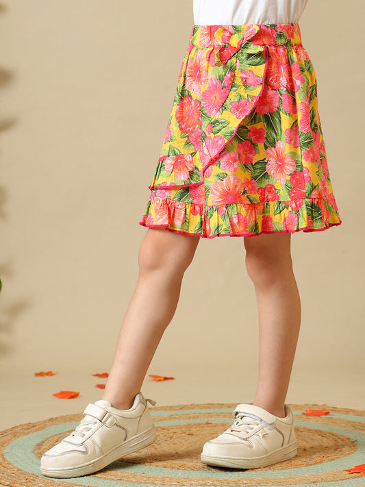 Girls Floral Dobby Skirt