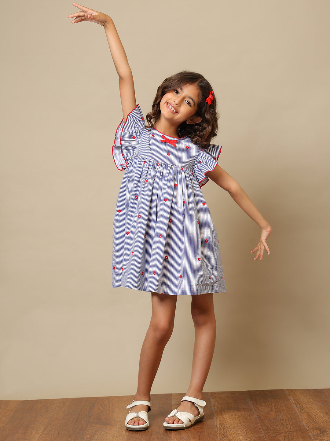 Girls Cotton Stripe Frock