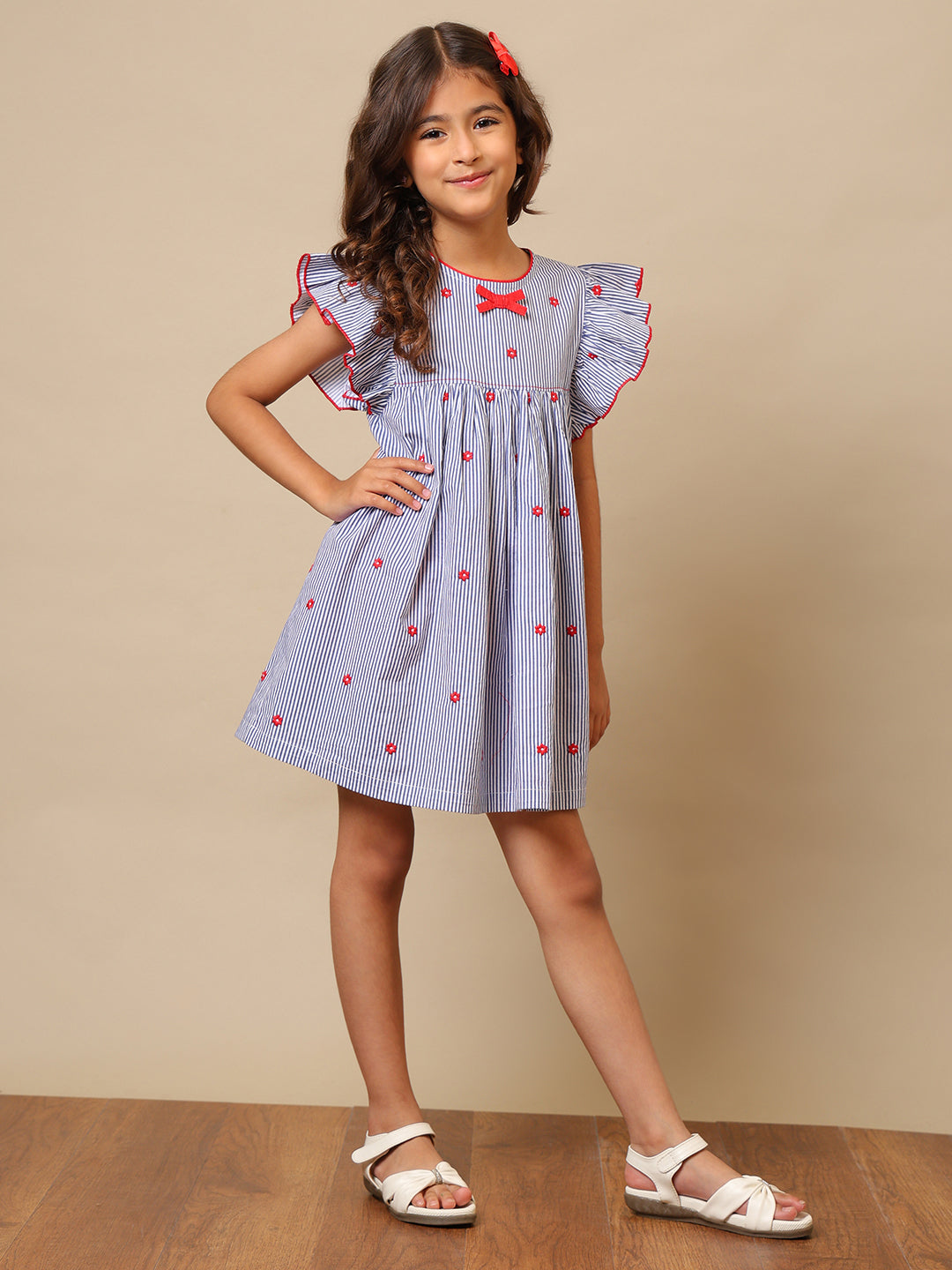 Girls Cotton Stripe Frock