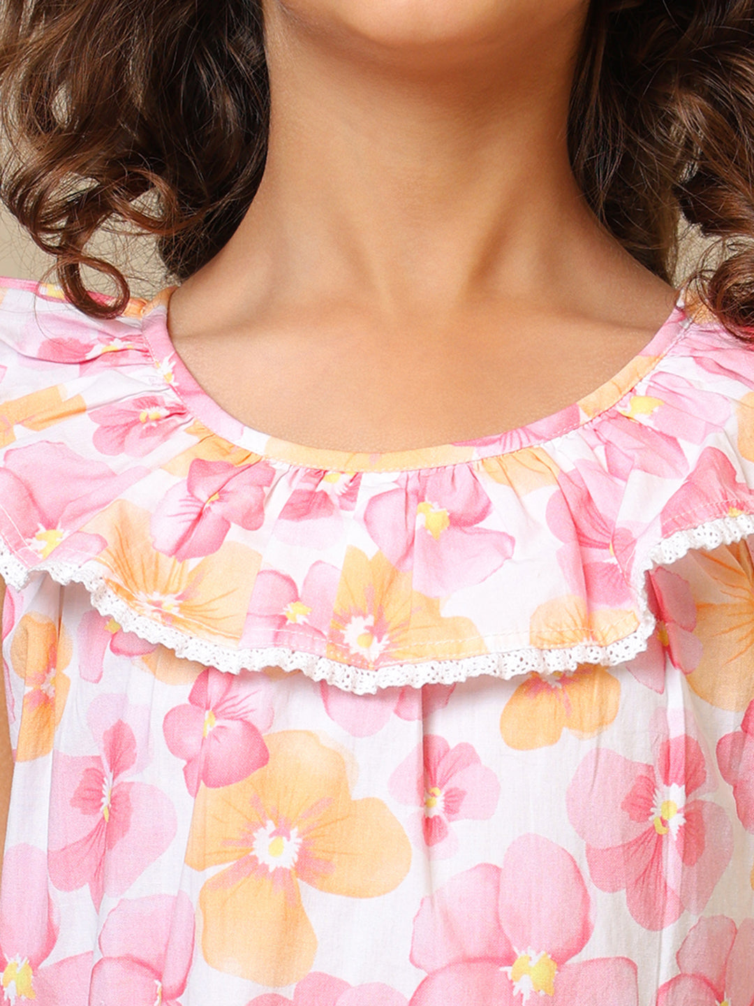 Girls Floral Printed Dress