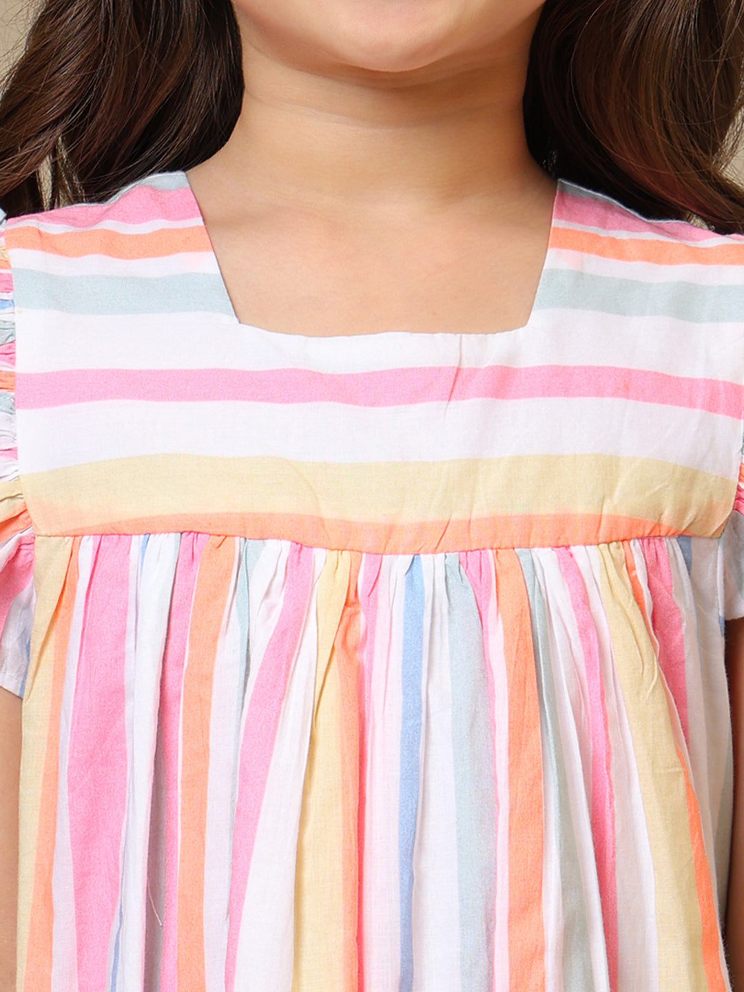 Girls Striped Cotton Dress