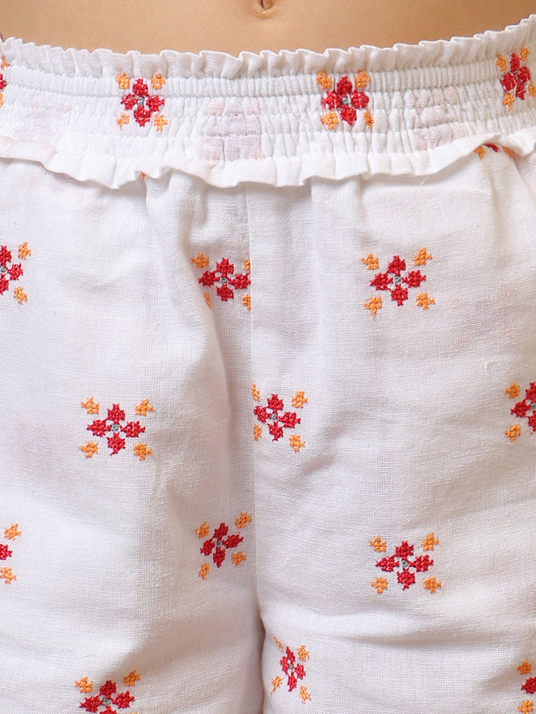 Girls Embroidered Shorts Set