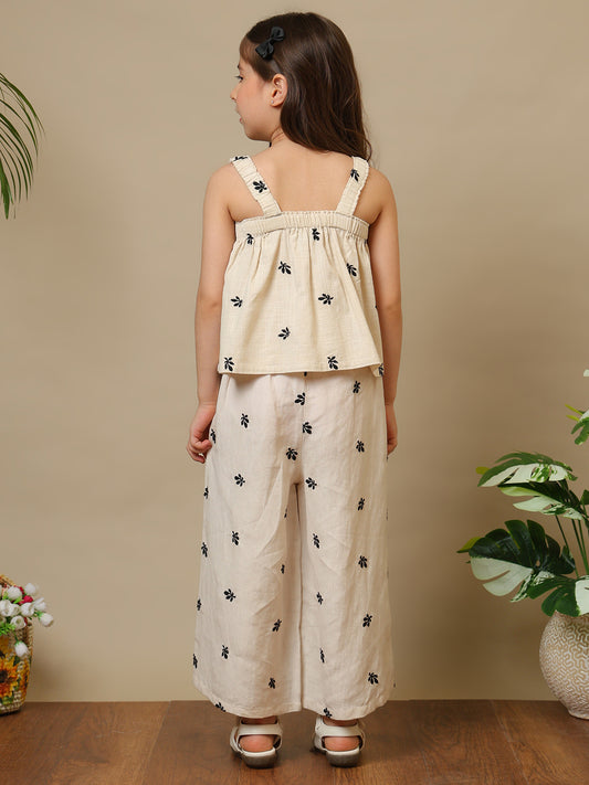 Girls Embroidered Co-Ord Set