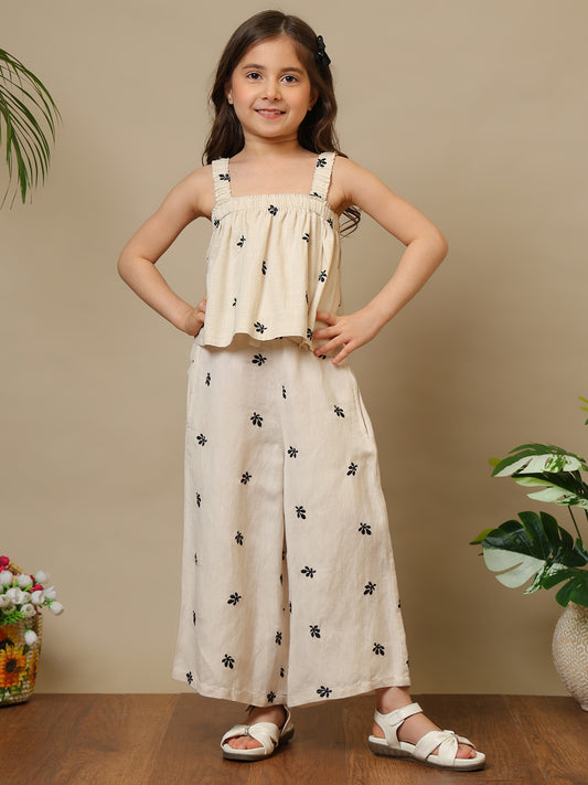 Girls Embroidered Co-Ord Set