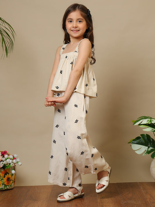Girls Embroidered Co-Ord Set