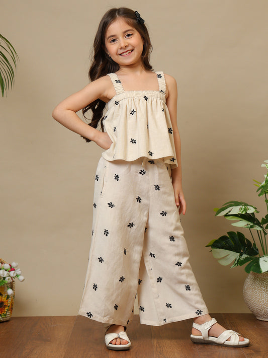 Girls Embroidered Co-Ord Set