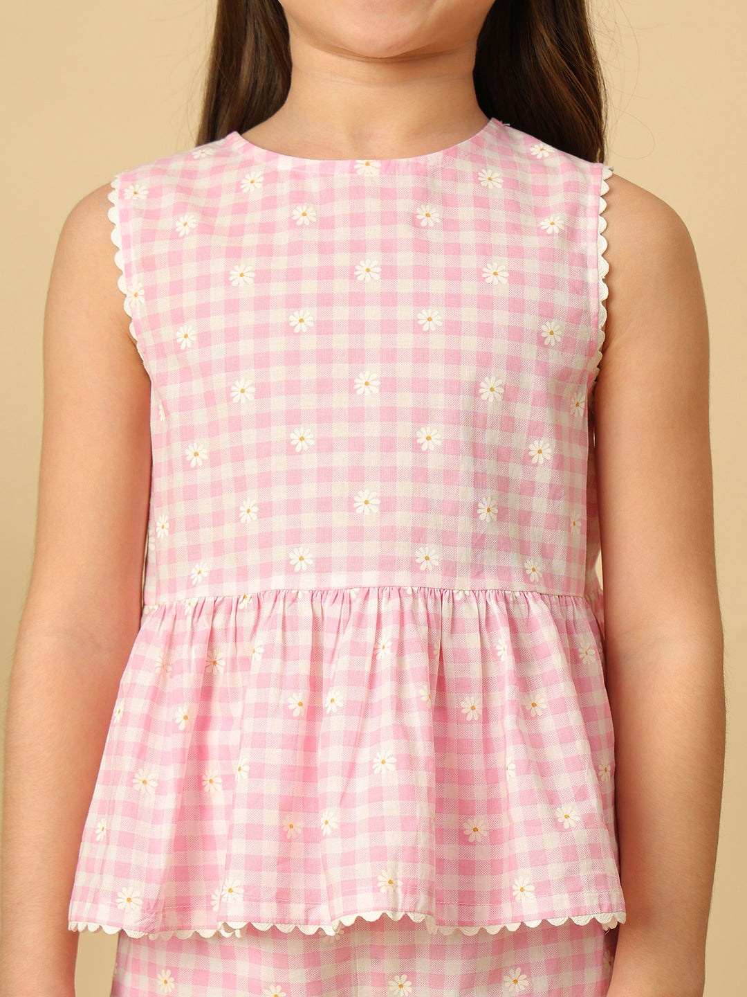 Girls Daisy Gingham Co-ord Set