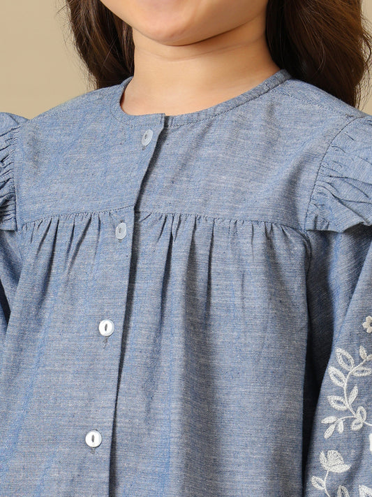 Girls Embroidered Pant Set