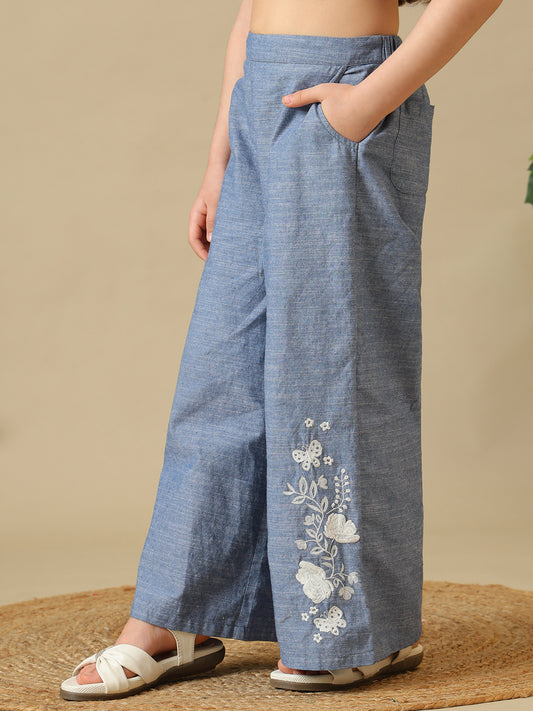 Girls Embroidered Pant Set