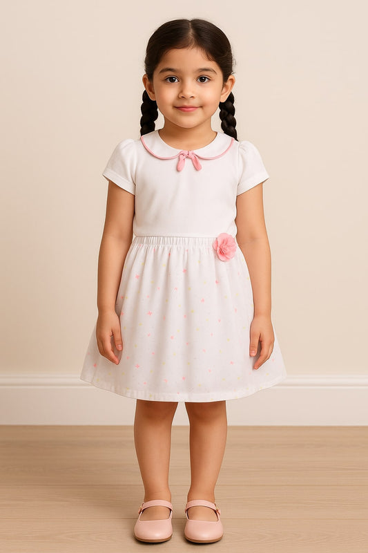 White girls pleated skirt with elasticated waist and flared hem