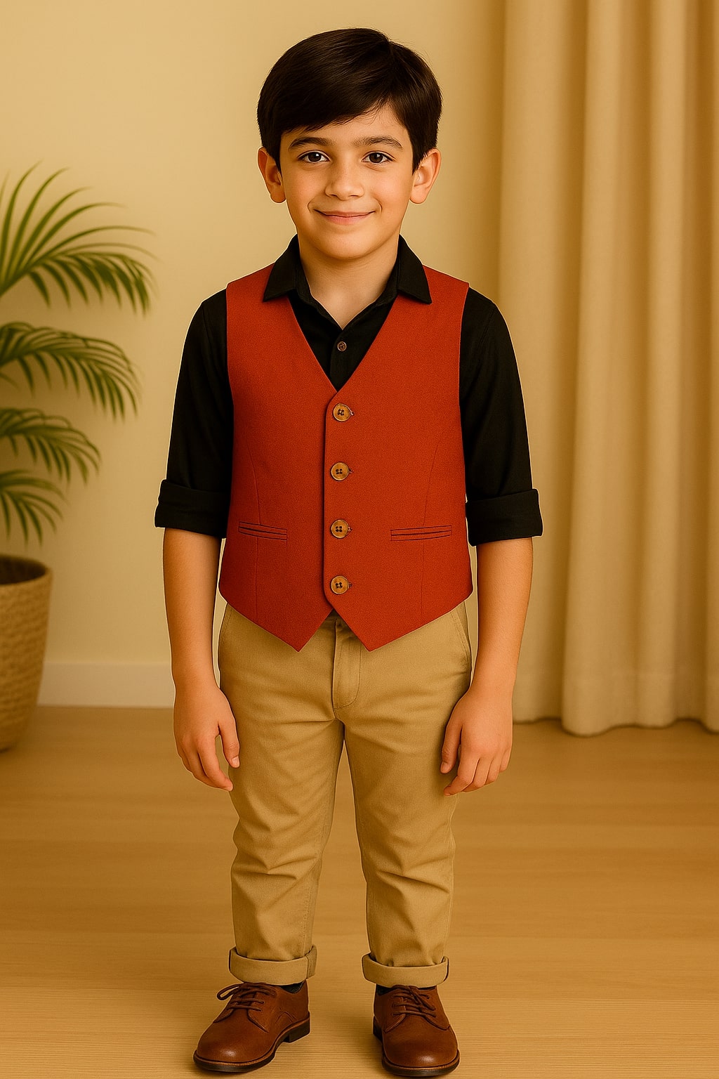 Boys Red Formal Waistcoat