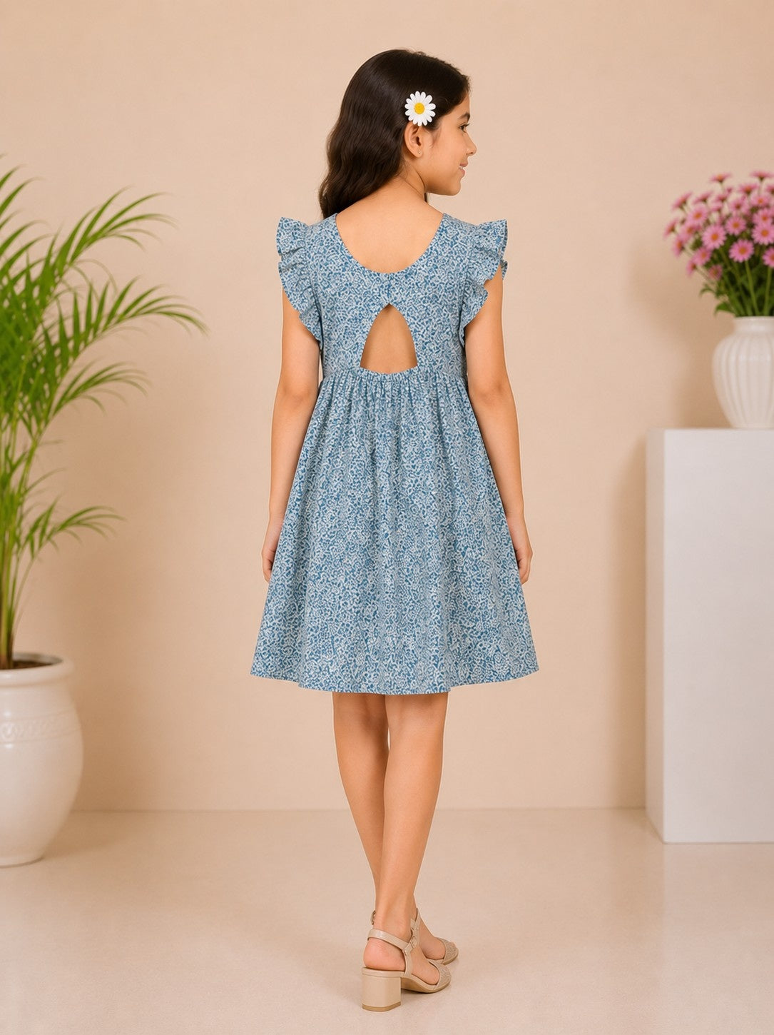 Girls Floral Skater Frock