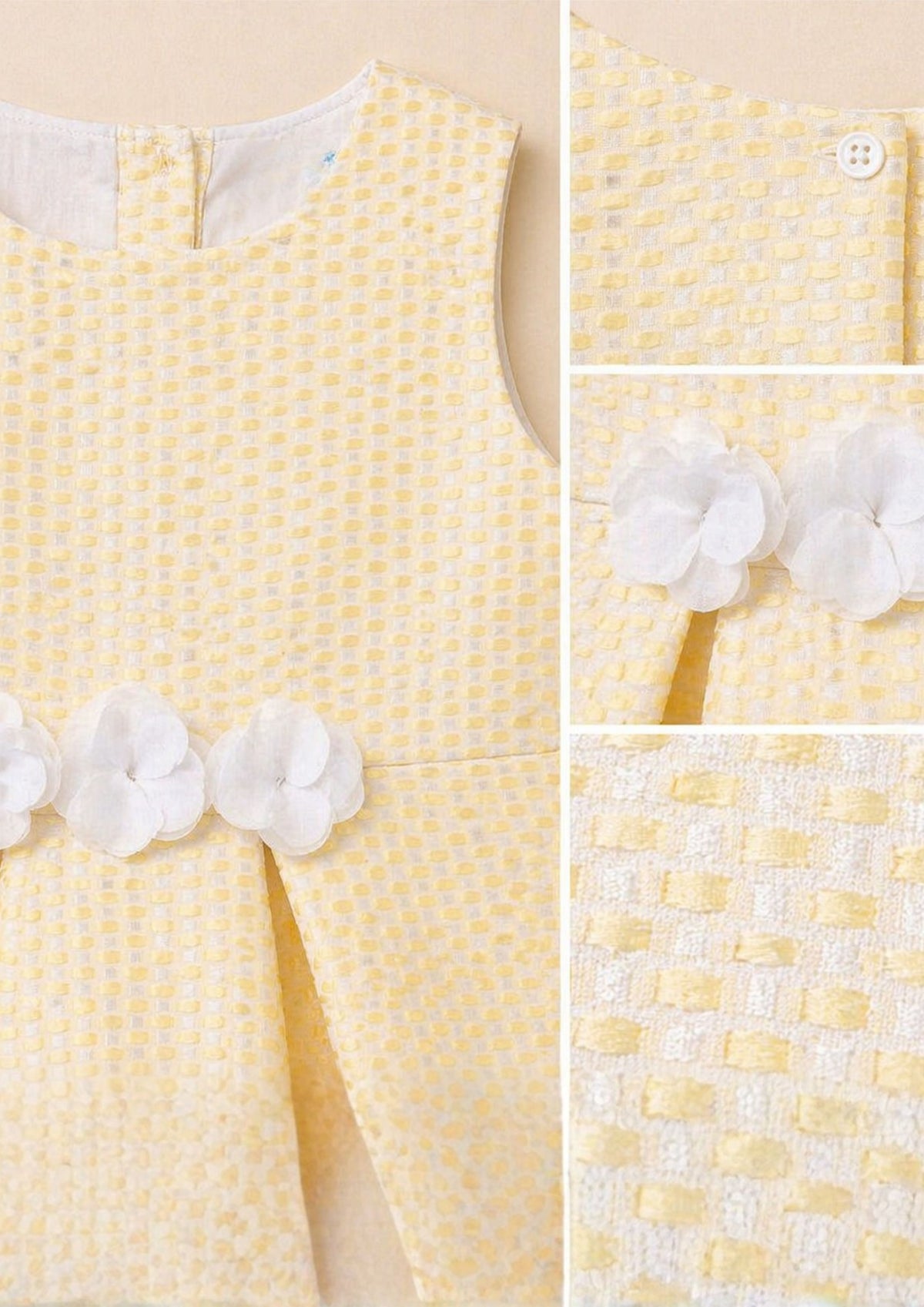 Girls Yellow Sleeveless Fit & Flare Dress
