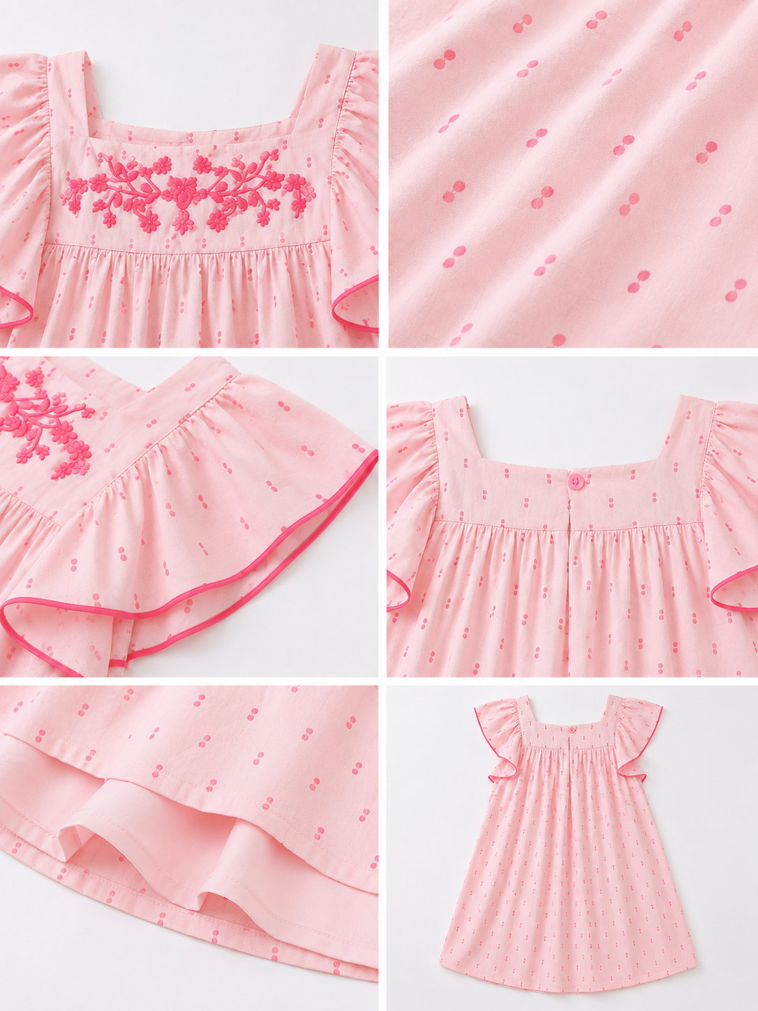 Pink girls sleeveless romper with ruffle detailing and comfortable shorts