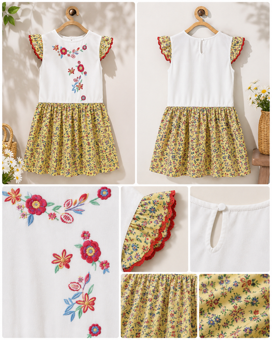 White girls floral printed top with olive green shorts co-ord set