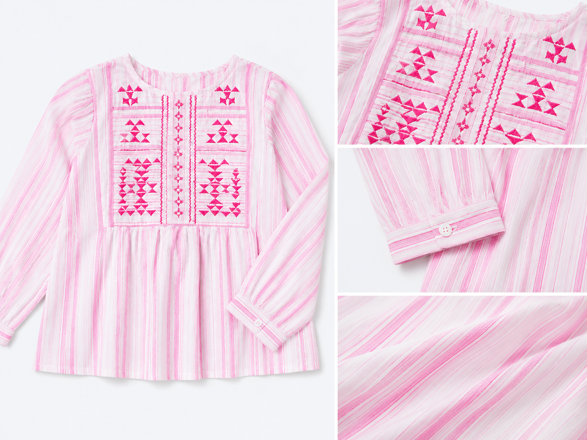 Girls Pink Embellished Top