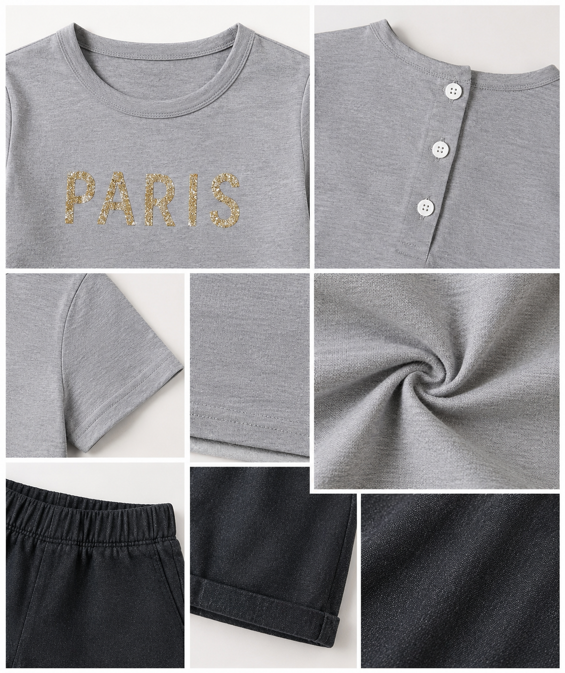 Grey girls short sleeve T-shirt dress with gold heart print and casual fit