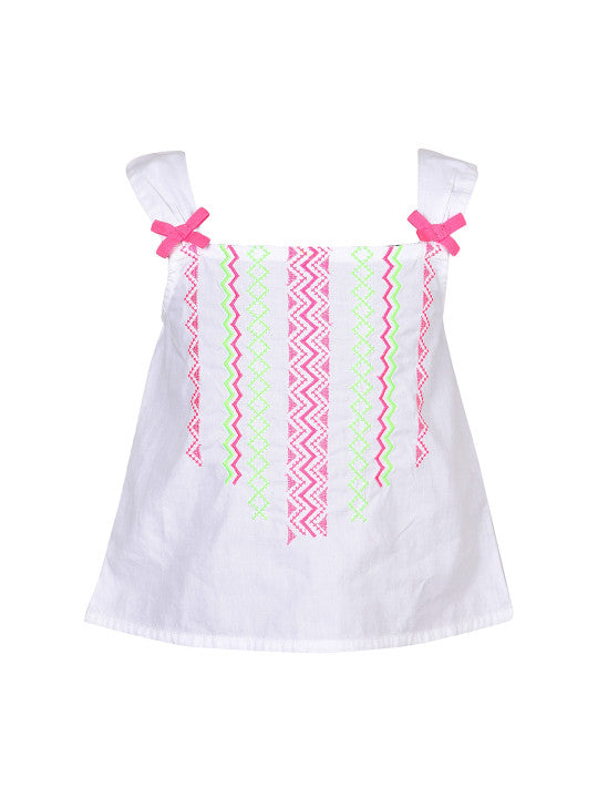 Girls Embroidered Sleeveless Top