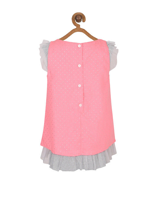Girls Pink Embellished Top