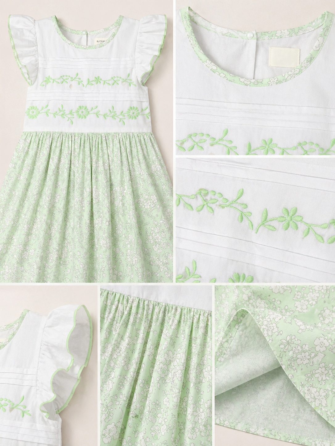 Mint green girls sleeveless co-ord set with ruffle top and matching wide-leg pants