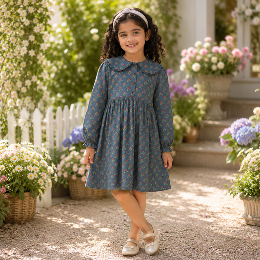 Grey girls checked shorts with flared fit and elasticated waist