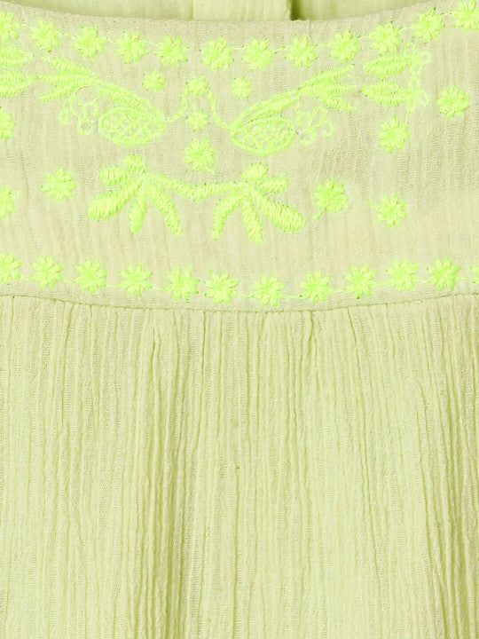 Girls Embroidered Flutter Frock