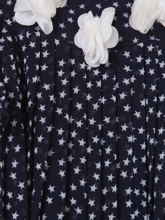 Girls Floral Printed Flared Gown