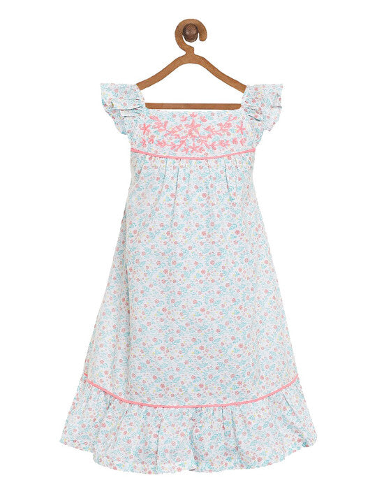Girls Floral Embroidery Frock