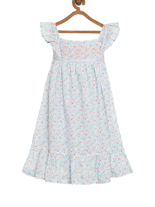 Girls Floral Embroidery Frock