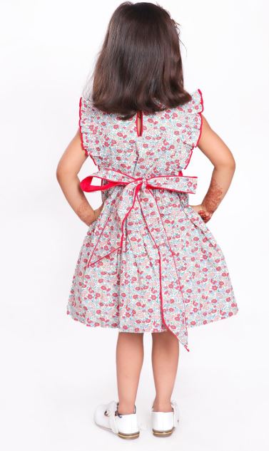 Girls Floral Print Party Dress