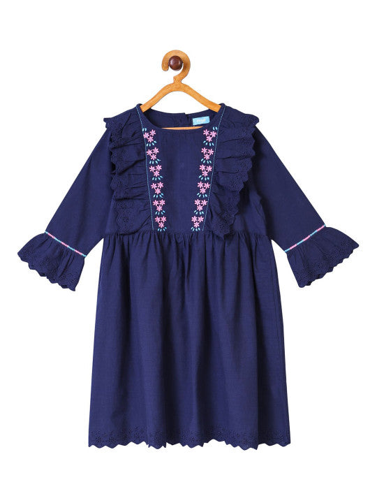Girls Floral Detailed Dress