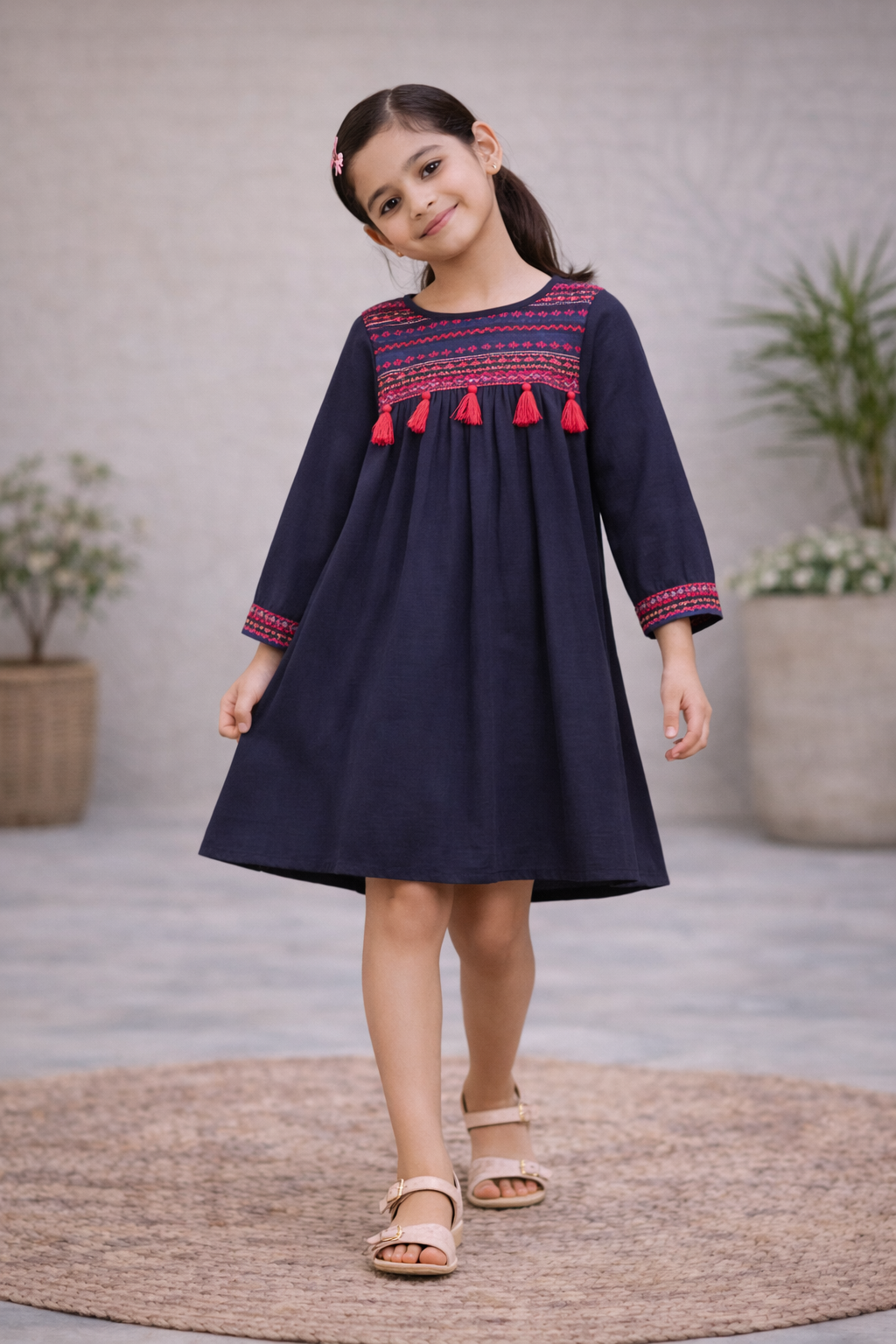 Girls Floral Flared Frock