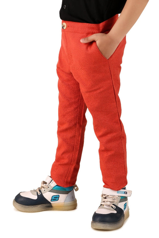 Boys Solid Regular Trousers