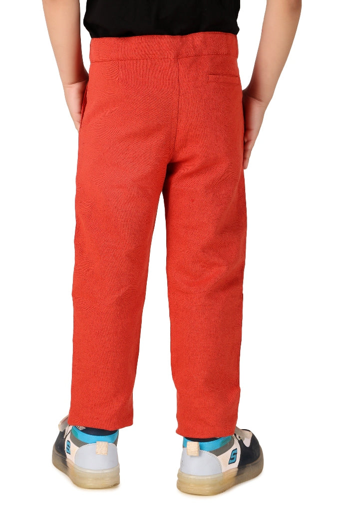 Boys Solid Regular Trousers