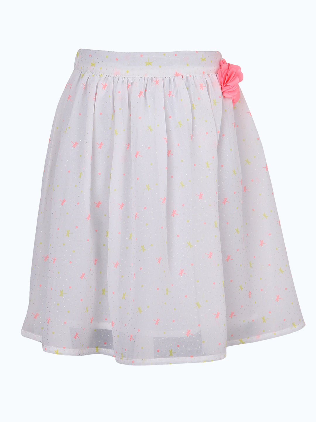 White girls pleated skirt with elasticated waist and flared hem
