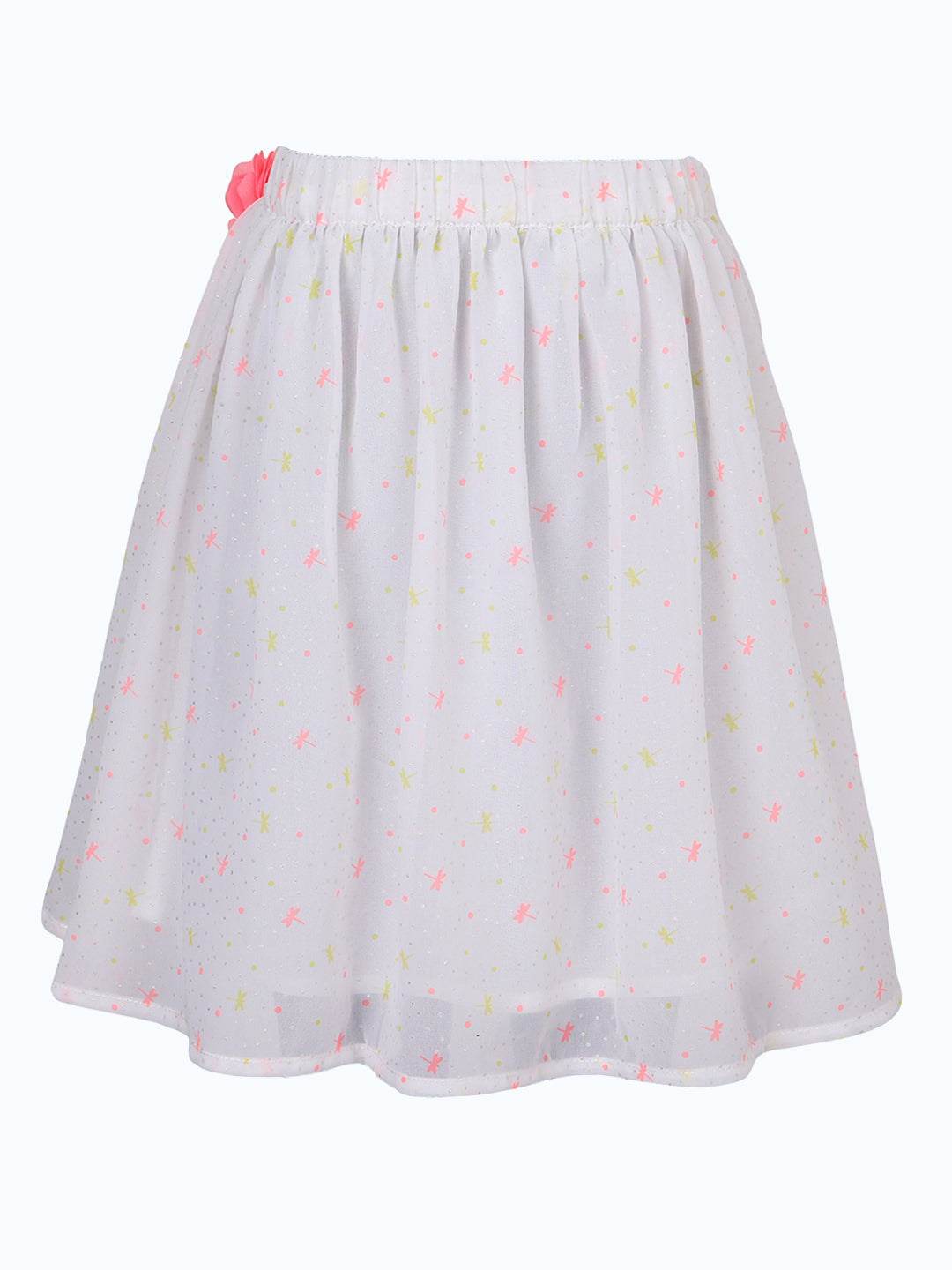 White girls pleated skirt with elasticated waist and flared hem