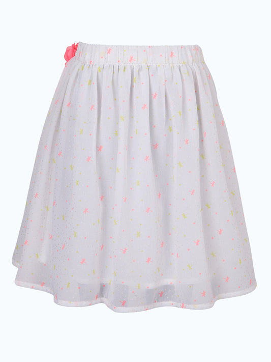 White girls pleated skirt with elasticated waist and flared hem