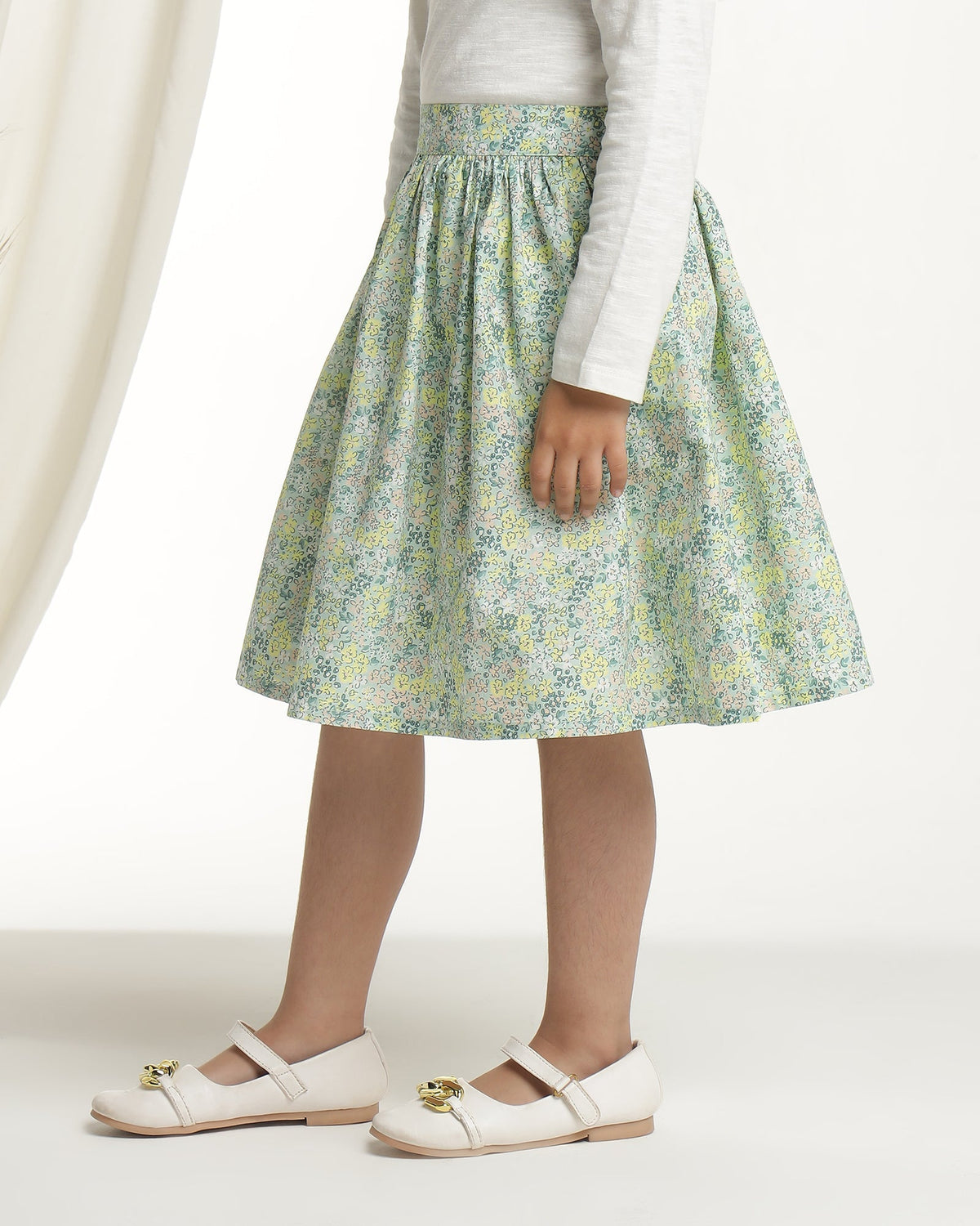 Girls Pastel Floral Mini Skirt