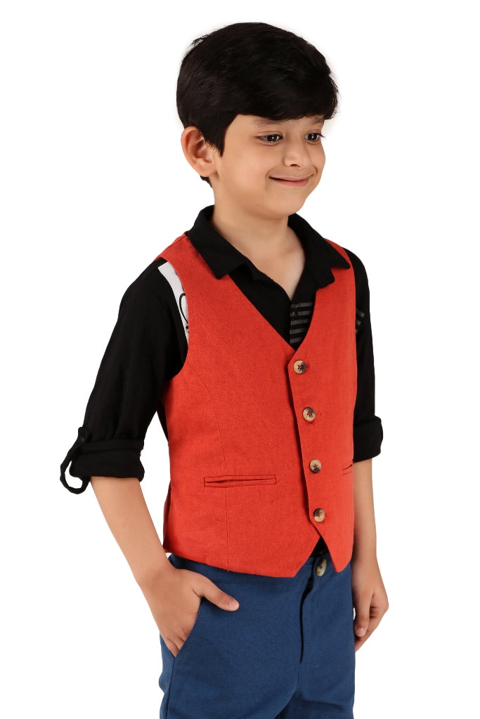 Boys Red Formal Waistcoat